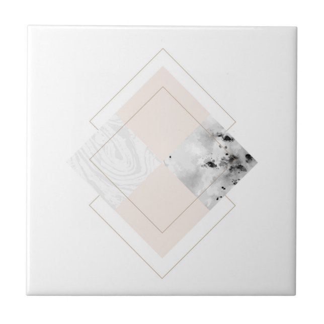 Geometrischer Marmorentwurf Fliese (Vorderseite)