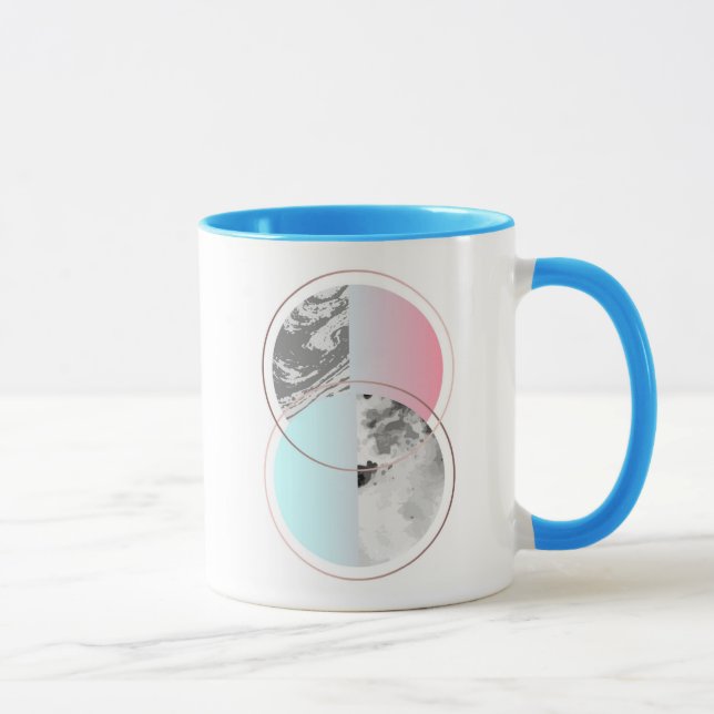 Geometrischer MarmorScandi Entwurf Tasse (Rechts)