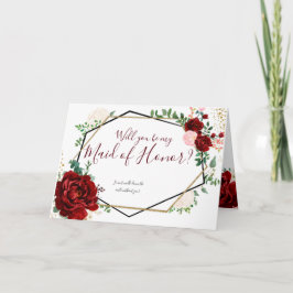 Geometrischer Merlot-Blumenwille sind Sie meine… Einladung