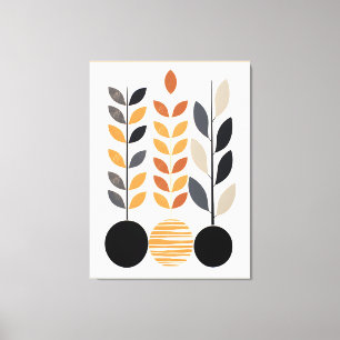 Geometrischer Minimalismus: Blätter in Abstrakten Leinwanddruck
