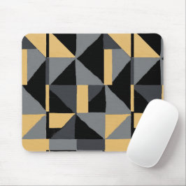 Geometrischer moderner Mauspad Schwarz und Gold