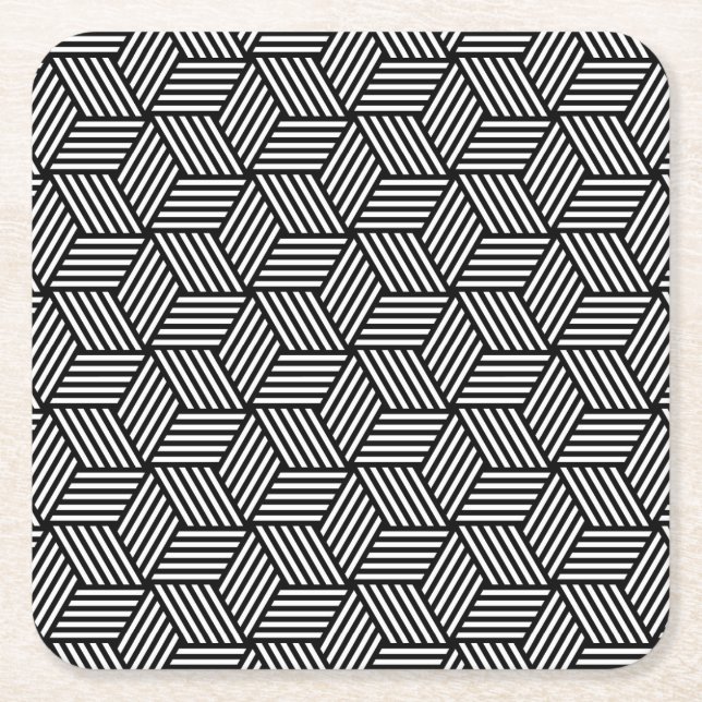 Geometrischer Musterkunstentwurf Rechteckiger Pappuntersetzer (Vorderseite)