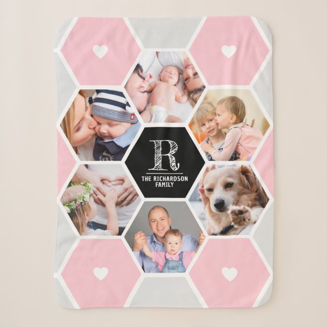 Geometrischer Name der Monogram-Familie 6-FotoColl Sherpadecke (Vorderseite)