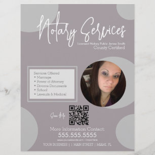 Geometrischer öffentlicher Notardienst-Script-QR-C Flyer