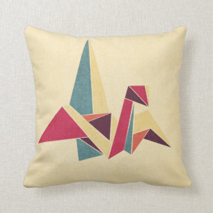 Geometrischer Origami Vogel Kissen