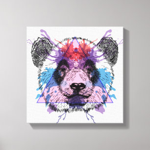 Geometrischer Panda-Bär Leinwanddruck