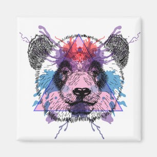 Geometrischer Panda-Bär Magnet