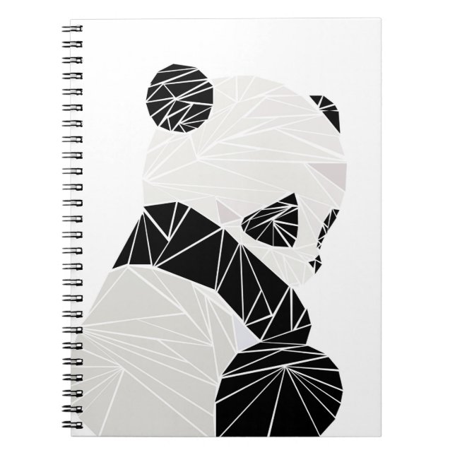 Geometrischer Panda Notizblock (Vorderseite)