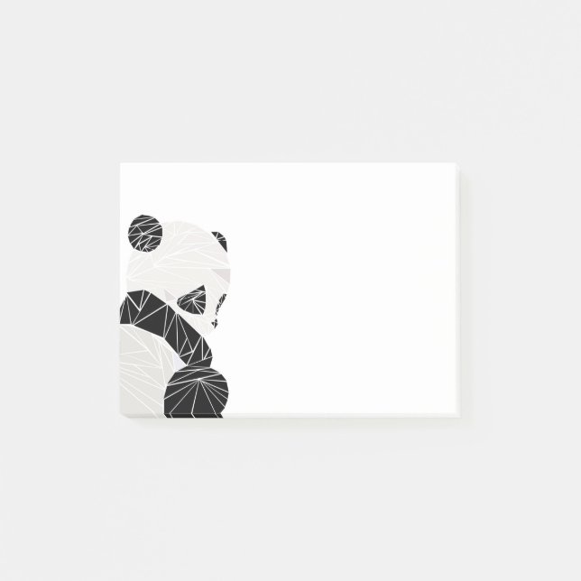 Geometrischer Panda Post-it Klebezettel (Vorderseite)