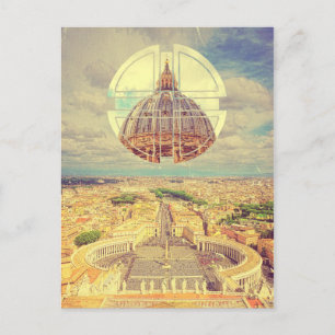 Geometrischer Petersplatz Vatikan Basilika Italien Postkarte