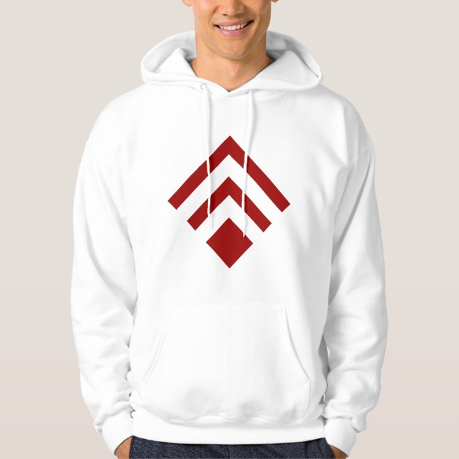 Geometrischer Pfeil 02 - Ruby Red Hoodie (Vorderseite)