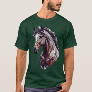 Geometrischer Pferdekopf Abstraktes polygonales Pf T-Shirt