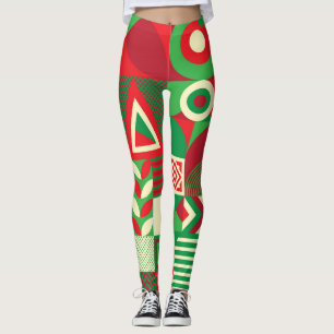 Geometrischer Pop: Farbige Abstrakte Fliesen. Leggings