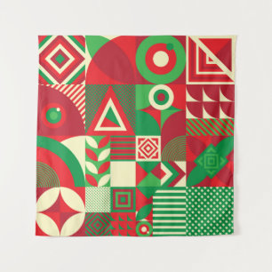 Geometrischer Pop: Farbige Abstrakte Fliesen. Wandteppich
