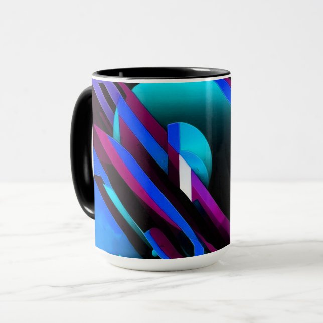 "Geometrischer Puls" Tasse (Vorderseite Links)