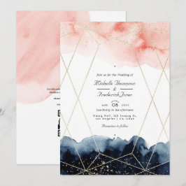 Geometrischer QR-Code für Hochzeiten von Wasserfar Einladung