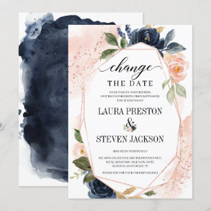 Geometrischer Rahmen für den Navy Blush Floral änd Einladung