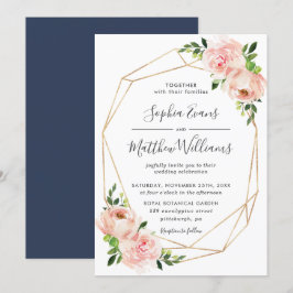 Geometrischer Rahmen für die Hochzeit von Chic Blu Einladung