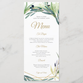Geometrischer Rahmen für die Hochzeit von Wasserfa Menükarte