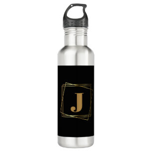 Geometrischer Rahmen für Gold Monogramm Edelstahlflasche