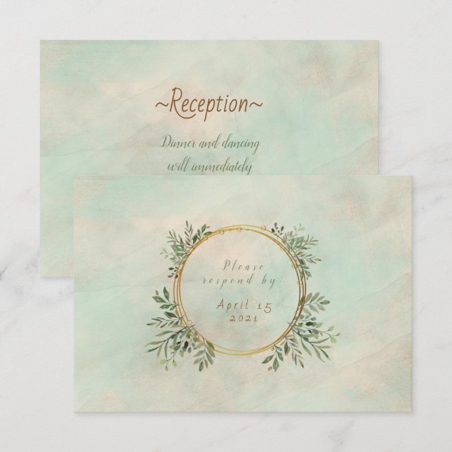 Geometrischer Rahmen für Grünflächen und Gold (Vorne/Hinten)