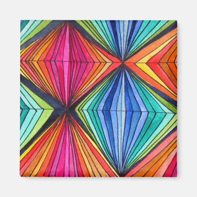 Geometrischer Rainbow-Kunstmagnet Magnet (Vorne)