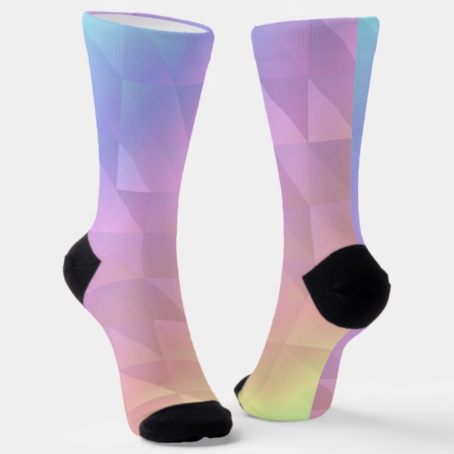 Geometrischer Regenbogen Socken (Gewinkelt)