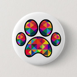 Geometrischer Regenbogen-Tatzen-Druck Button