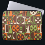 Geometrischer Retro-50er Mitte des Jahrhunderts Mo Laptopschutzhülle<br><div class="desc">Dieses originale, abstrakte geometrische Muster der 1950er/60er Jahre aus der Mitte der Mod besteht aus Dreiecken, Quadraten, Rechtecken und Kreisen. Es ist in Vintagen Orange-, Grün- und Cremetönen auf braunem Hintergrund gestaltet. Dieses hübsche Muster wiederholt sich nahtlos. Es ist für Fans der modernen minimalistischen Kunst des 20. Jahrhunderts. Fügen Sie...</div>