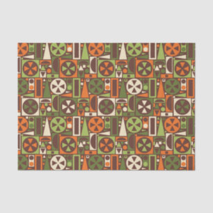 Geometrischer Retro-50er Mitte des Jahrhunderts Mo Seidenpapier