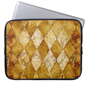 geometrischer Retrohintergrund in goldenen Farben Laptopschutzhülle