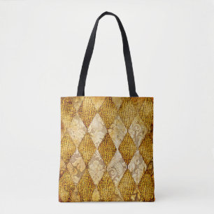 geometrischer Retrohintergrund in goldenen Farben Tasche