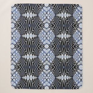 Geometrischer Rustikaler Boho Blau Und Schwarzer S Sherpadecke