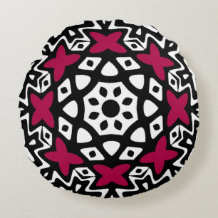 Geometrischer Schmetterling Mandala Rundkissen Rundes Kissen