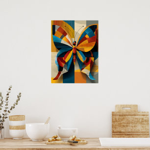Geometrischer Schmetterling Wandkunst Poster