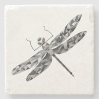Geometrischer Schwarz-weißer Dragonfly-Untersetzer