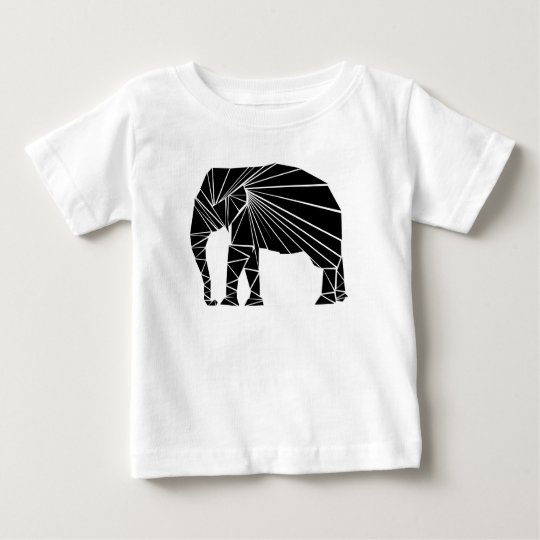 Geometrischer schwarzer Elefant Baby T-shirt