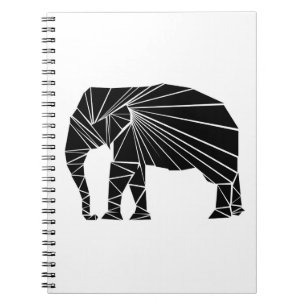 Geometrischer schwarzer Elefant Notizblock