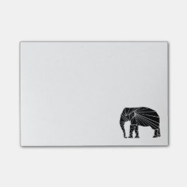Geometrischer schwarzer Elefant Post-it Klebezettel