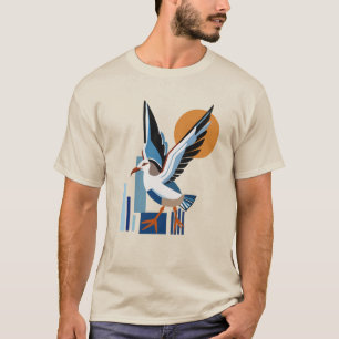 Geometrischer Seagull Ocean Bird T-Shirt