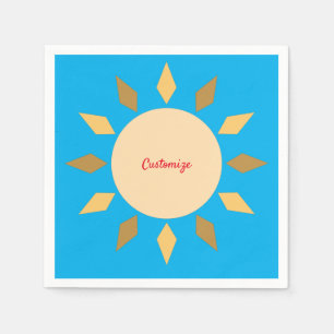 Geometrischer Sonnenkreis Thunder_Cove Serviette