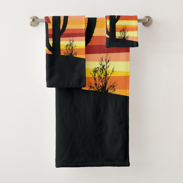 Geometrischer Sonnenuntergang Badhandtuch Set (Insitu)