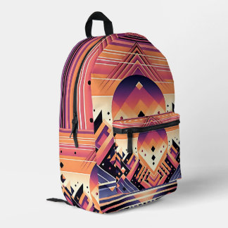 Geometrischer Sonnenuntergang - Fettformatierung Bedruckter Rucksack