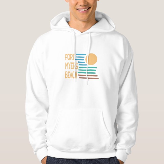 Geometrischer Sonnenuntergang Fort- Hoodie (Vorderseite)