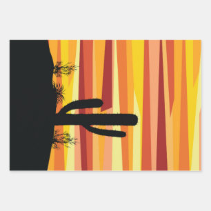 Geometrischer Sonnenuntergang Geschenkpapier Set