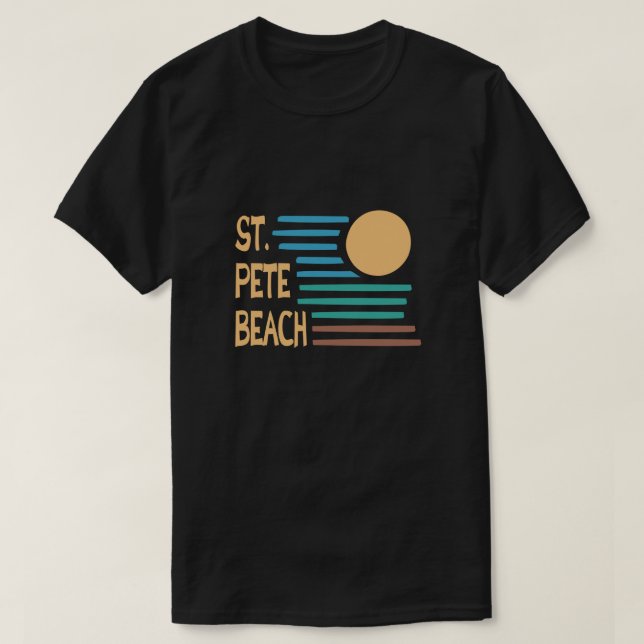 geometrischer Sonnenuntergang St. Pete Beach Flori T-Shirt (Design vorne)