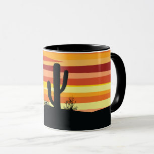 Geometrischer Sonnenuntergang Tasse