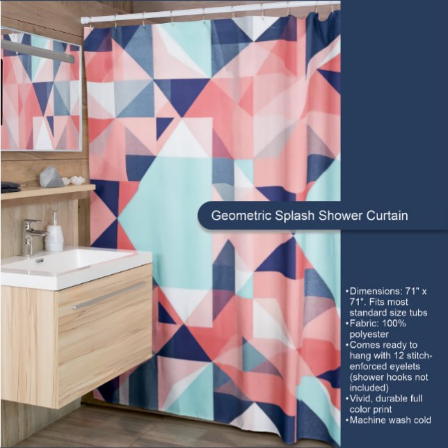 geometrischer Splash-Duschvorhang Duschvorhang (Von Creator hochgeladen)