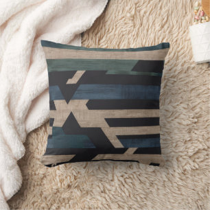 Geometrischer Stammesstil (Terrakotta + Grün) Luxu Kissen