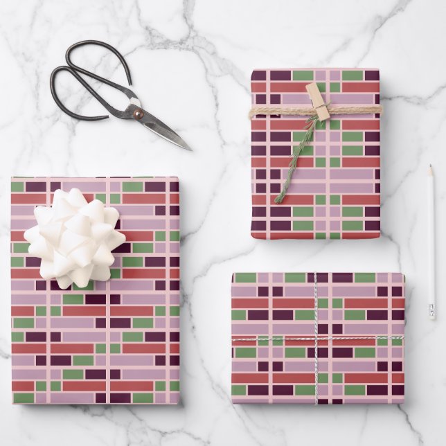 Geometrischer Stein Geschenkpapier Set (Vorderseite)